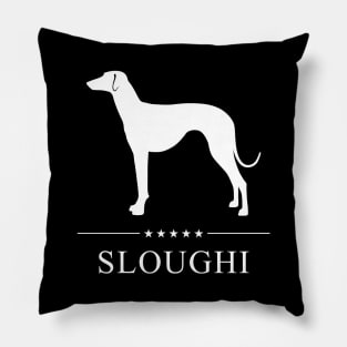 Sloughi Dog White Silhouette Pillow