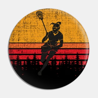 Vintage Retro Lacrosse Lax Girl Pin