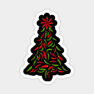 Red and Green Chile Pepper Tree Magnet