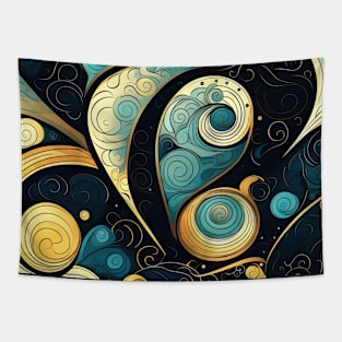 Abstract Swirls and Waves Effect illustration Tapestry