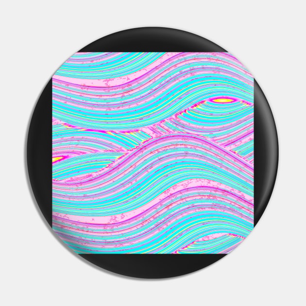 Mermaid Waves | Neon Pink, Turquoise, and Yellow Colors | Digital Illustration Pin by cherdoodles