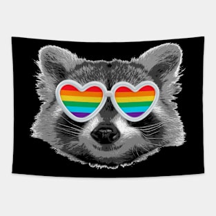 Raccool with Pride LGBTQ+ Glasses Tapestry