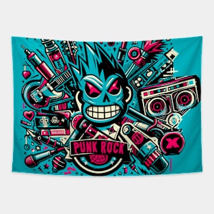 Melodic Mutiny: Punk Rock Vector Design Tapestry