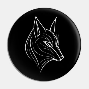 Minimalist Kitsune 1: Modern Interpretation of Japanese Mythical Creature Pin