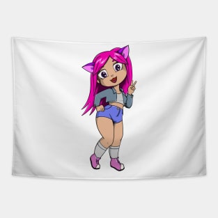 Cat Girl Tapestry