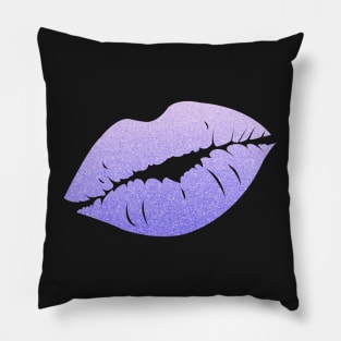 Purple Ombre Faux Glitter Lips Pillow