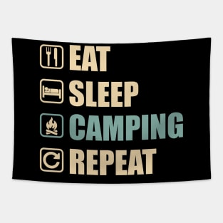 Eat Sleep Camping Repeat - Funny Camping Lovers Gift Tapestry