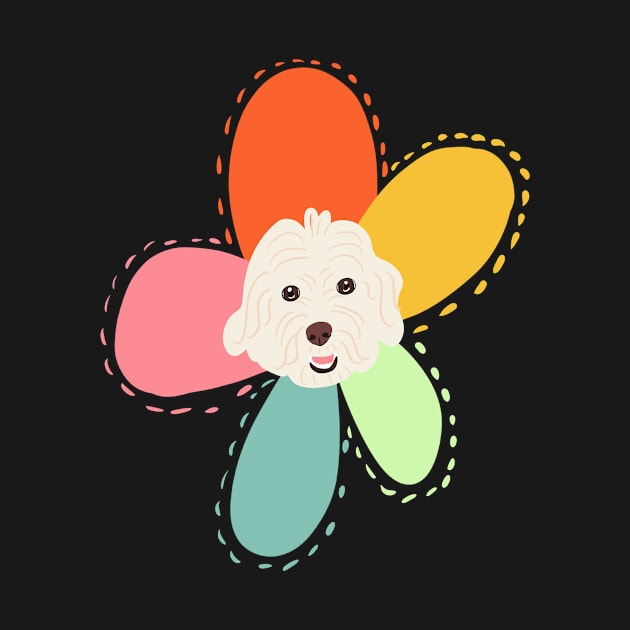 Sunshine Rainbow Flower Dog by PatternbyNOK