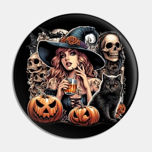 Pumpkin Witch Pin