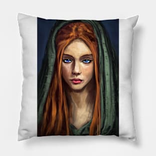 Girl Portrait 3 Pillow