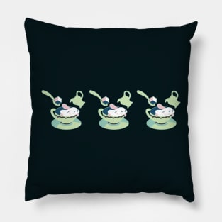 One Cup of Rabbits! Art III Pillow