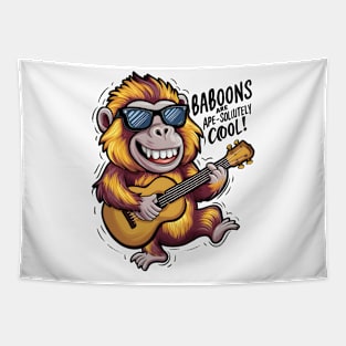 Funky Baboon Jam Session Tapestry