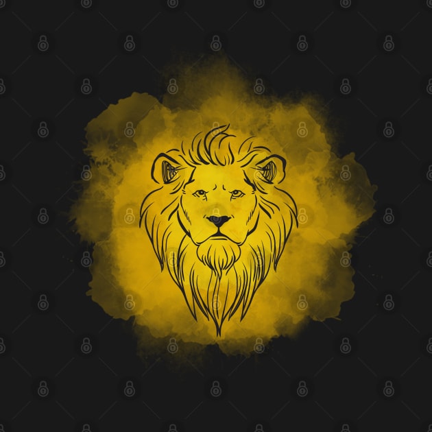 Yellow lion head by Nano-none