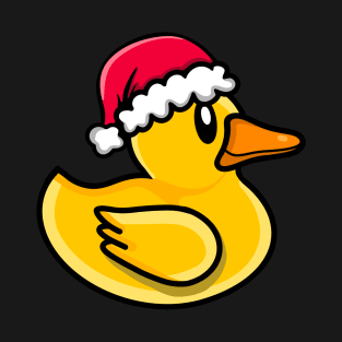 Cute Rubber Duck in Santa Hat T-Shirt