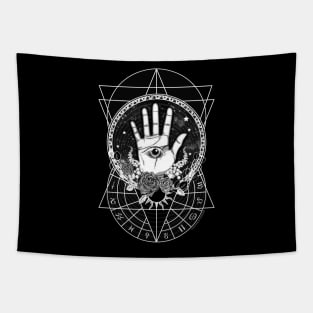 Hamsa Palmistry Zodiac Geometry Design Tapestry