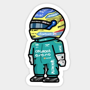 F1 driver Fernando Alonso illustration in Chibi anime style Sticker for  Sale by PoleToWin