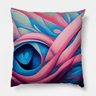 Graffit surrealism pink and  blue Pillow