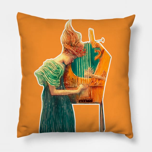 Musician playing music Pillow by Mard_Illus