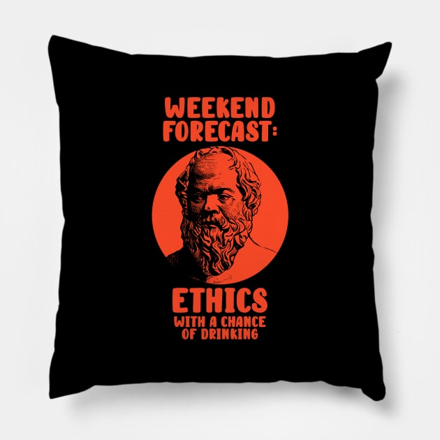 Socrates Philosophy Ethics - Weekend Forecast Pillow by isstgeschichte