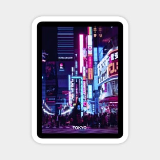 Tokyo Street Neon Synthwave Magnet