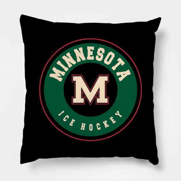 Minnesota ice hockey Pillow by BVHstudio