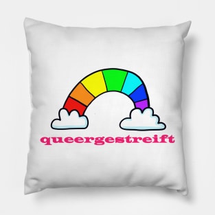 queer striped - funny rainbow Pillow