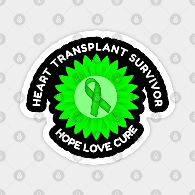 Heart Transplant Survivor Awareness Hope Love Cure Magnet by Color Fluffy