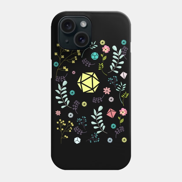 Flowers and Dice Set Phone Case by dungeonarmory