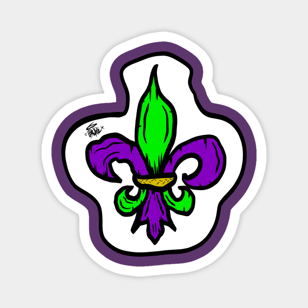 Fleur De Lis Broke Design Magnet by Broke Knock Life