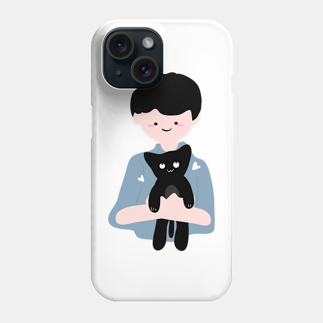 Cute black kitten Phone Case by CindyS