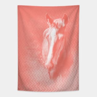 Abstract horse in misty peach Tapestry