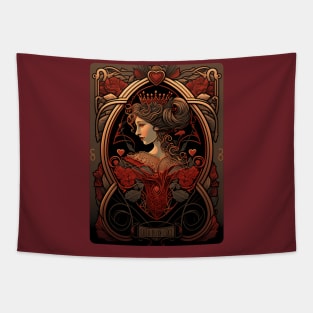 Queen of Hearts Art Nouveau Style Tapestry