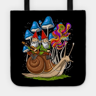 Magic Mushrooms Gnomes On Snail Tote