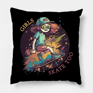 Girls Skate Too Pillow