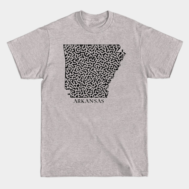 Discover Arkansas State Outline Maze & Labyrinth - Arkansas - T-Shirt