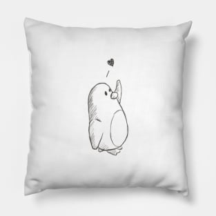 Romantic Penguin Pillow