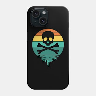 Vintage Sunset Skull and Cross Bones Phone Case