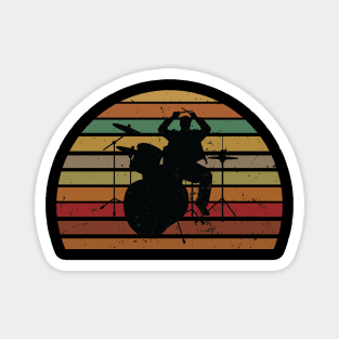 Drummer Gift Vintage Retro Drumming Lovers Gift Magnet