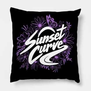 Sunset Curve - Purple Florals Pillow