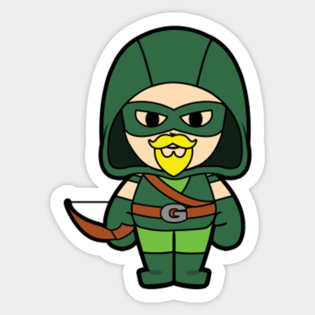Classic Green Arrow Chibi Green Arrows Sticker Teepublic Colored pencils video standard printable step by step. teepublic