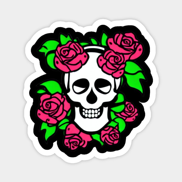 Skull And Roses Magnet by divawaddle