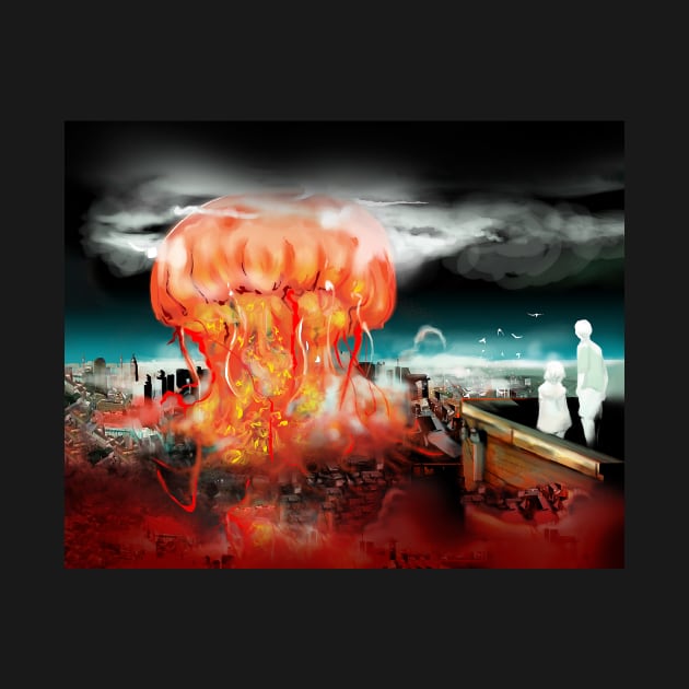 Atomic Jazz jellyfish bomb urban renewal surrealism by sandpaperdaisy