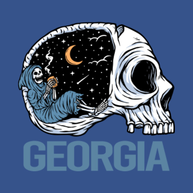 Disover Chilling Skeleton Georgia State - Georgia - T-Shirt