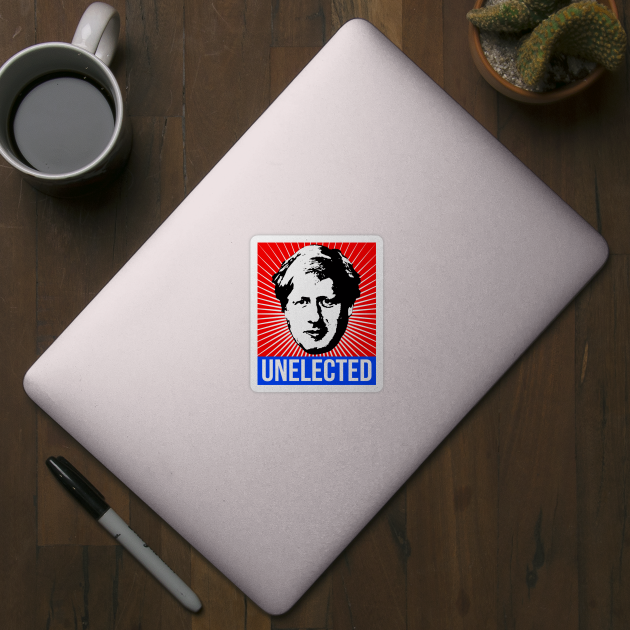 Boris Johnson Unelected Prime Minister Of Great Britain Stencil Art Boris Johnson Brexit Sticker Teepublic