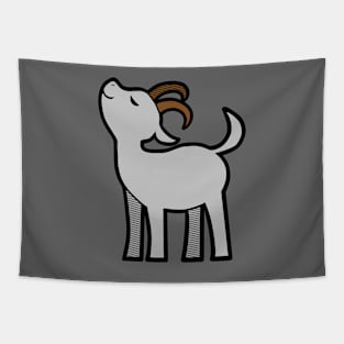 Sassy Goat - color (light gray) Tapestry