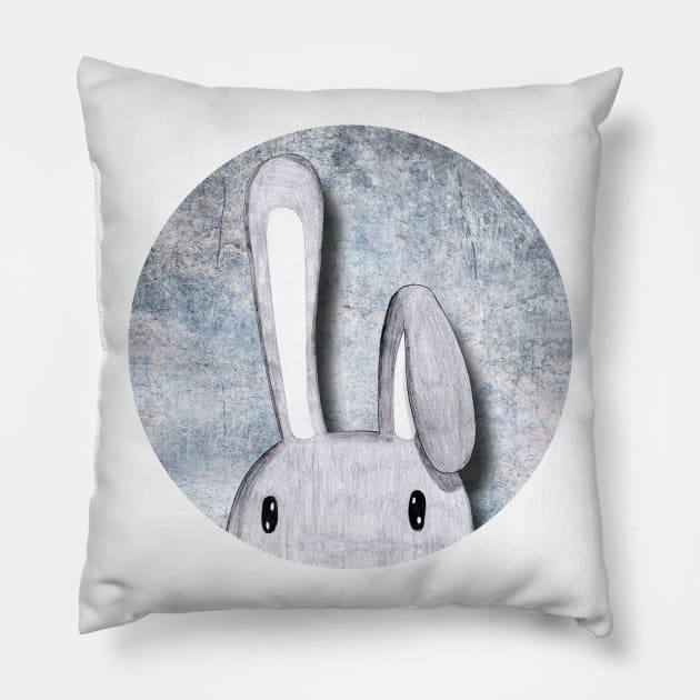 Rabbit Question Pillow by EstrellaNicolas