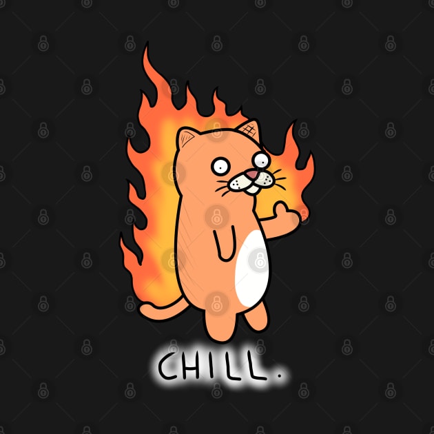 Chill cat on fire! by Anime Meme's