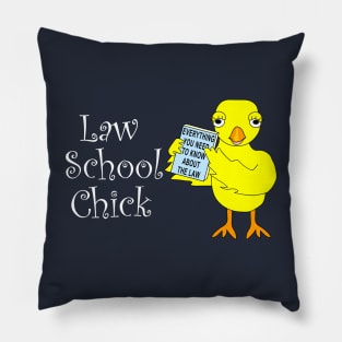 Law School Chick White Text Pillow