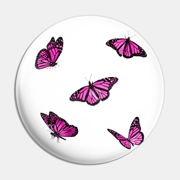 Pink Butterflies Sticker Pack Pin by casserolestan