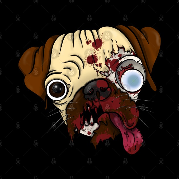 Zombie pug dog by wet_chicken_lip